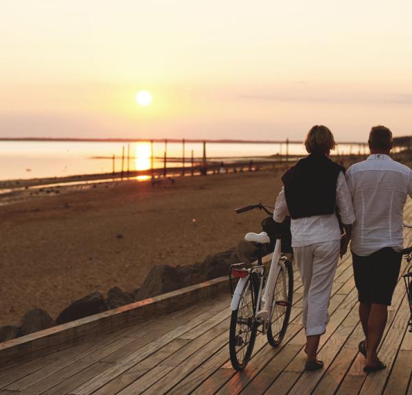 Cyklister på promenaden i Hjerting | Vadehavskysten